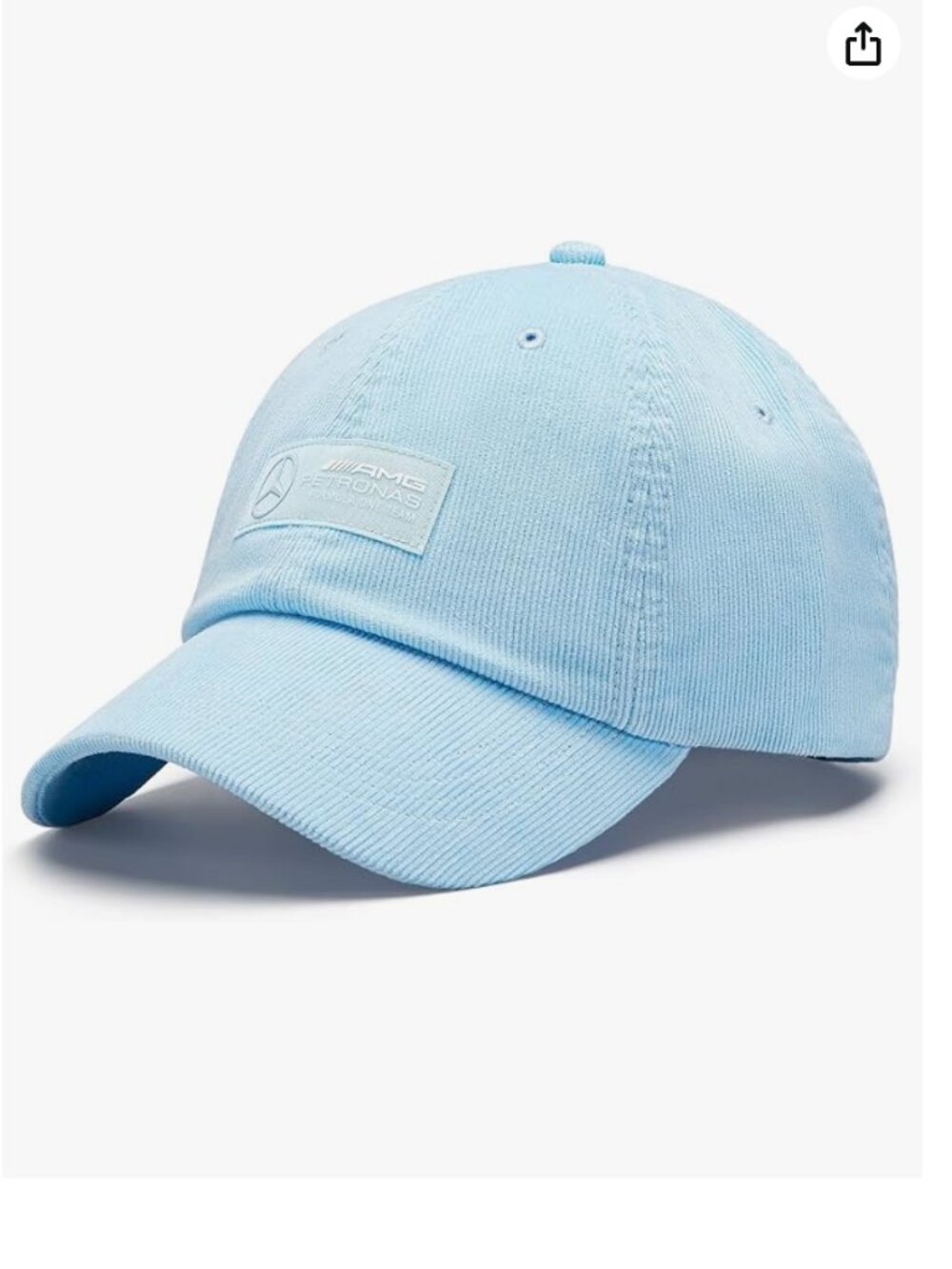 Mercedes AMG Petronas F1 Light Blue Corduroy Baseball Cap